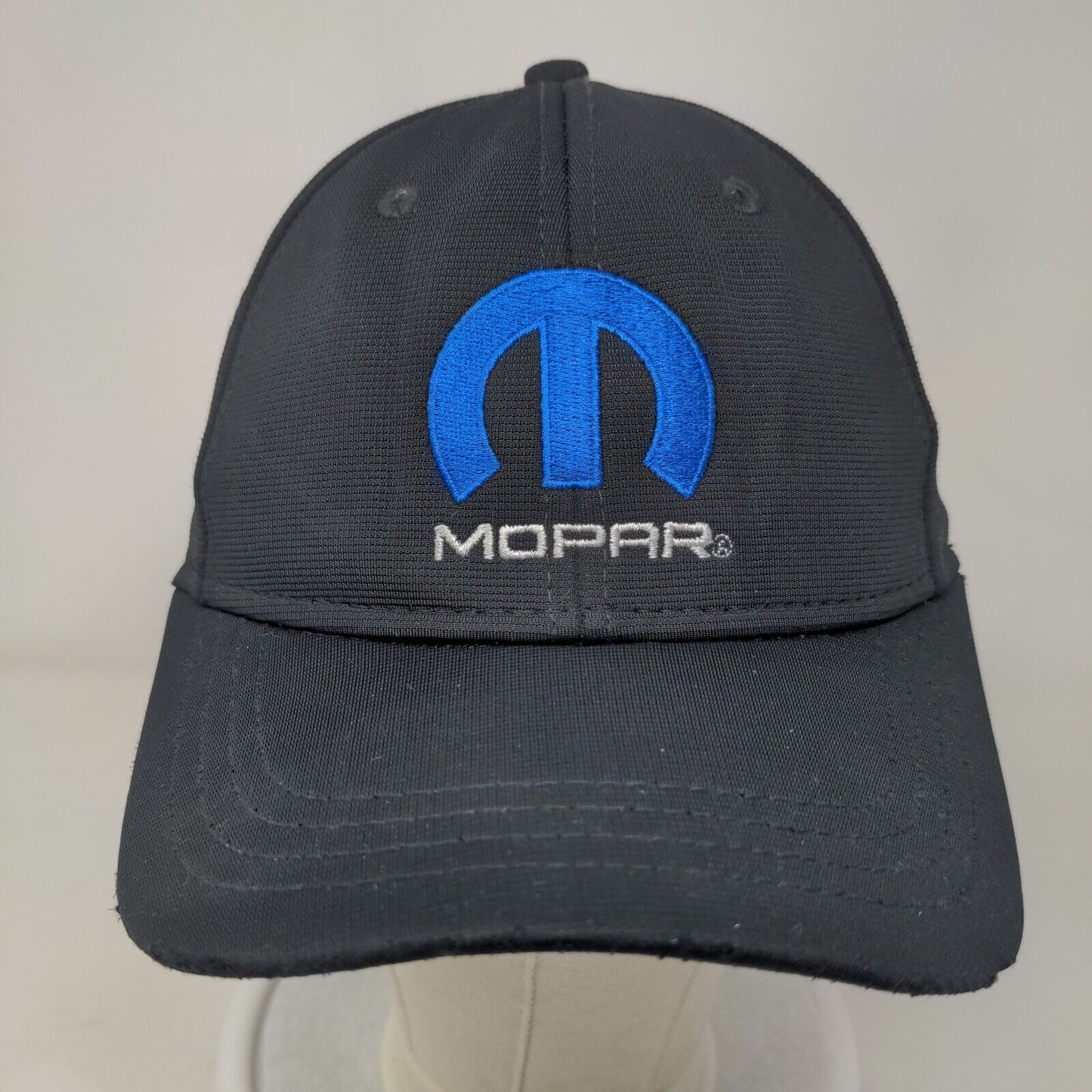 MOPAR Strapback Hat Black One Size Adjustable Embroidered 6 Panel H3 Headwear