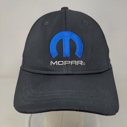 MOPAR Strapback Hat Black One Size Adjustable Embroidered 6 Panel H3 Headwear