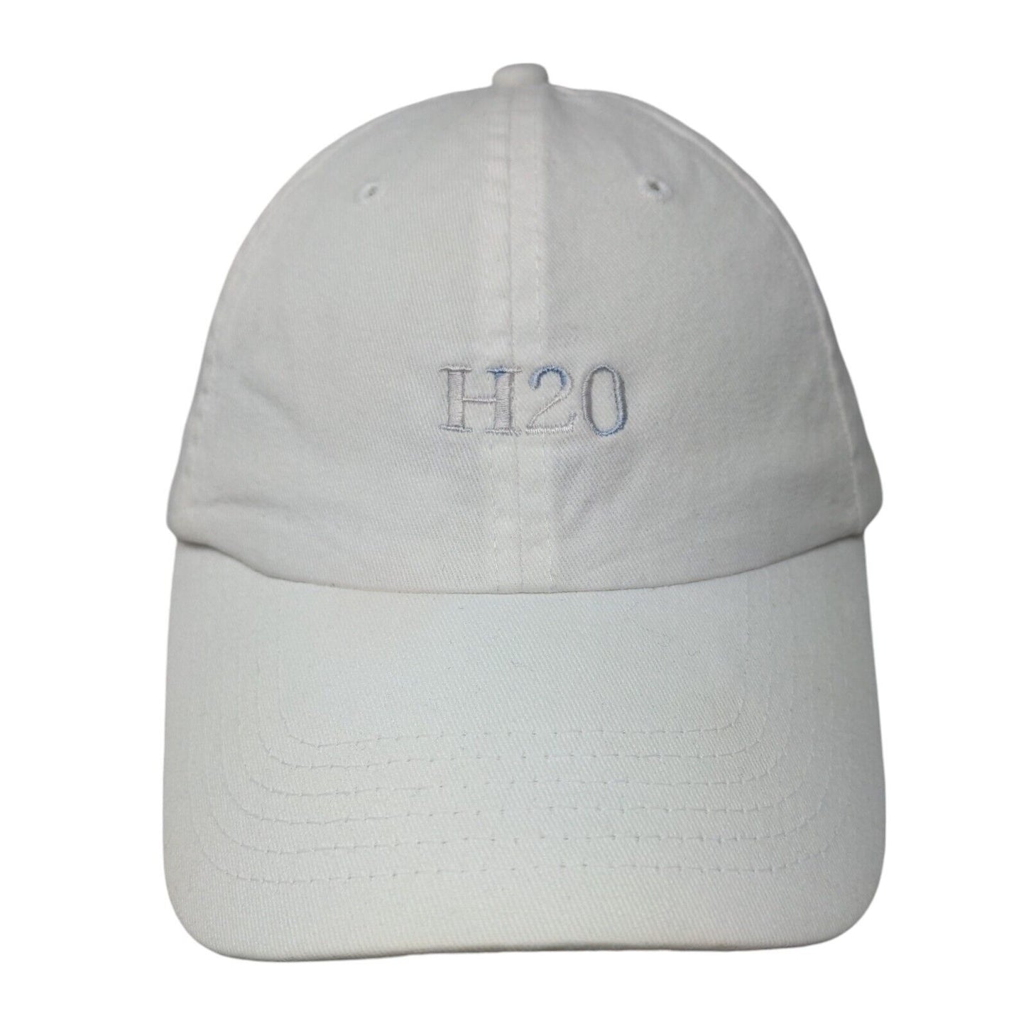H20 Slideback Hat White One Size Adjustable Embroidered Vented Holes BIG X