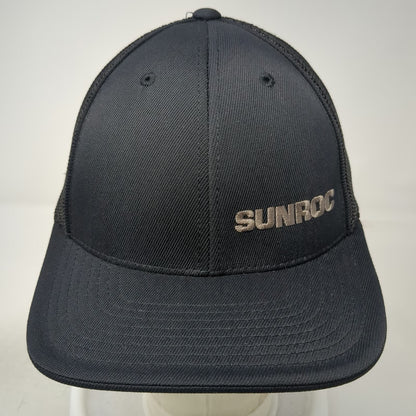 Pacific Headwear Baseball Cap Black 7 3/8 Mesh Back Stretch Fit Sunroc Logo Hat