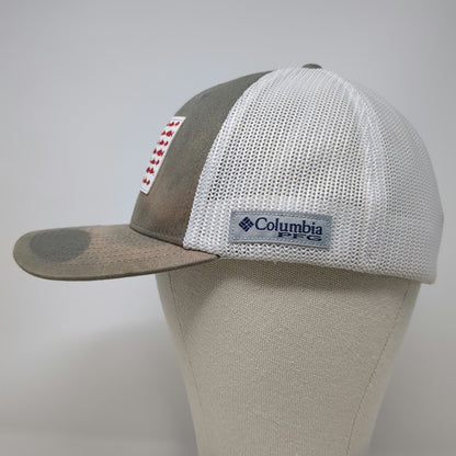 Columbia Baseball Cap Gray Hat XL Fleetwood Homes Fish Flag Mesh Fishing PFG