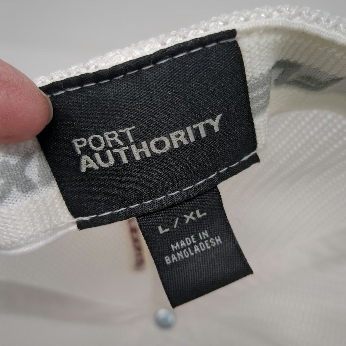 Port Authority White Baseball Cap XL Mesh Stockholm Precision Tools Patch Hat