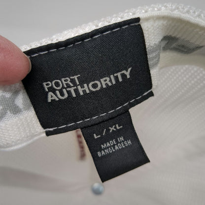 Port Authority White Baseball Cap XL Mesh Stockholm Precision Tools Patch Hat
