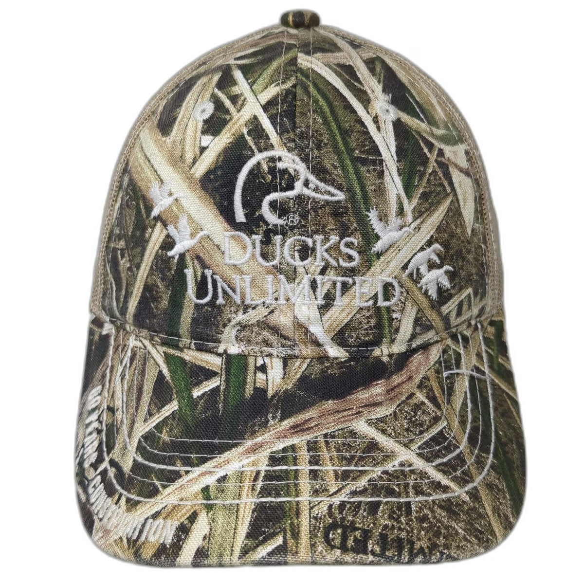 Ducks Unlimited Baseball Cap Green OSFM Camo Mesh Back Slideback 80 Years Hat