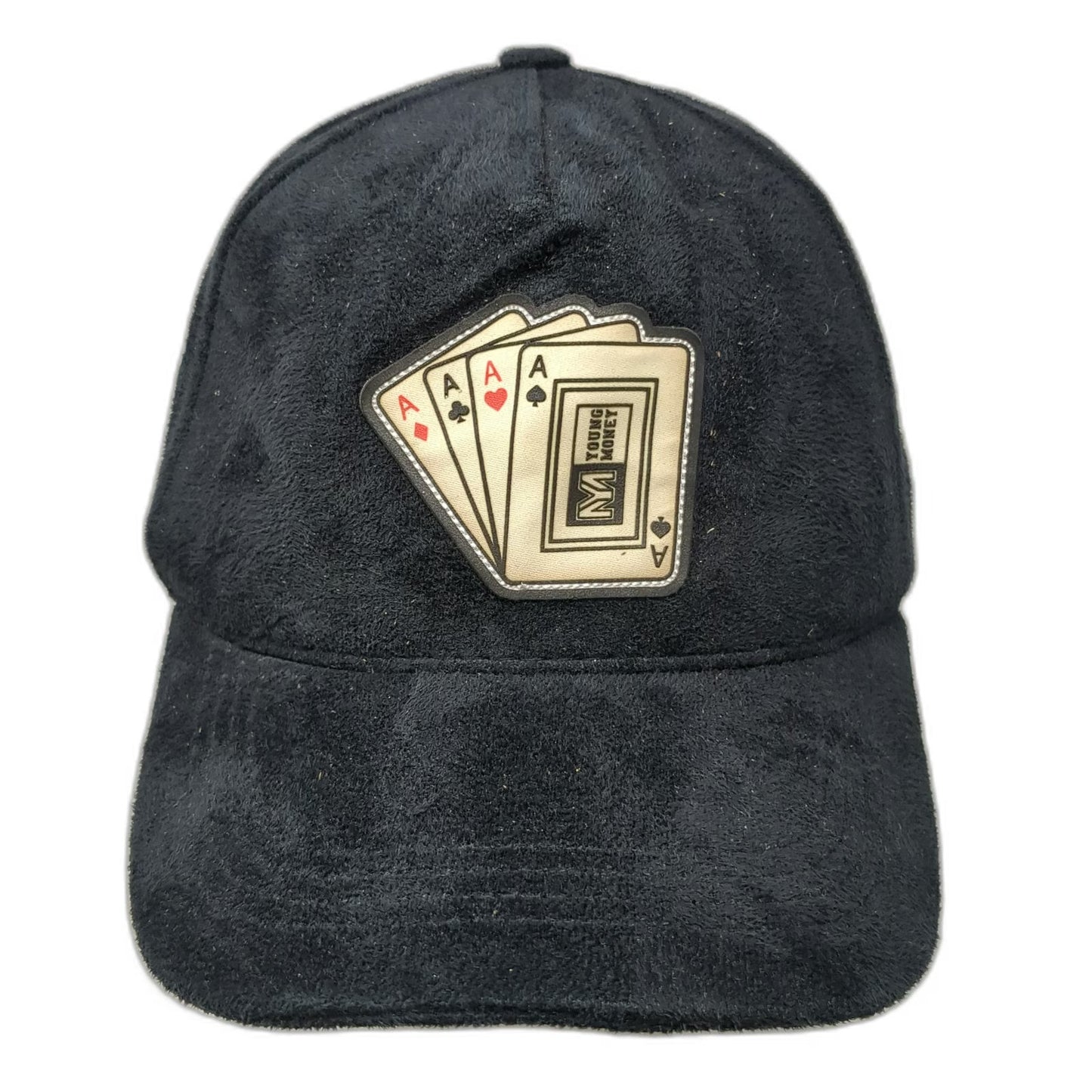 Young Money 5 Panel Black Hat One Size Suede Cards Join Good Poker Strapback