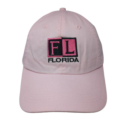FL Florida Slideback Hat Pink One Size Adjustable Embroidered Capsplus USA