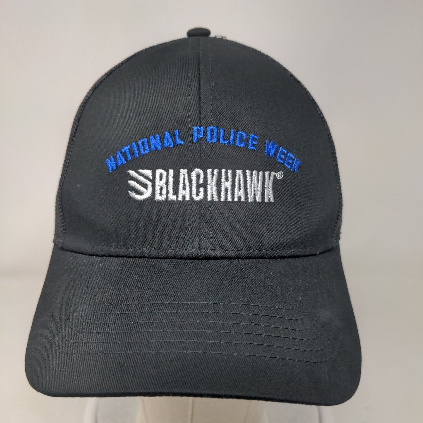 National Police Week Blackhawk Snapback Trucker Hat Black One Size Mesh Back