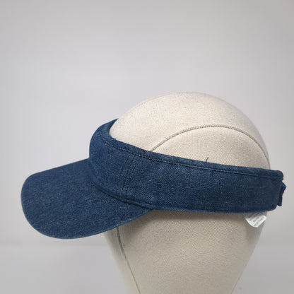 Unbranded Strapback Visor Hat Blue Denim One Size Adjustable Blank
