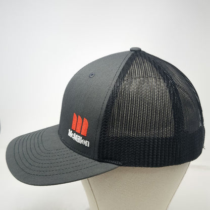 Richardson Trucker Hat Gray Black One Size Mesh Back Snapback McMillen Logo Hat