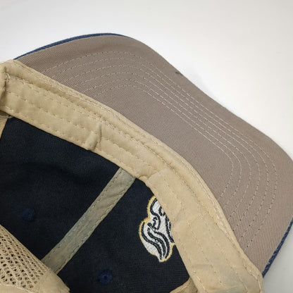 C.C Blue Baseball Cap One Size Mesh Back Embroidered Letter C Logo Strapback Hat