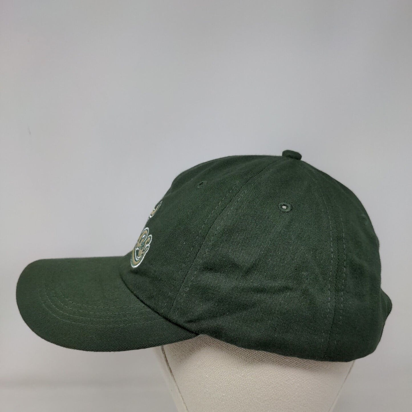 Los Toros Strapback Hat Green One Size Embroidered Vented Holes 6 Panel Cotton