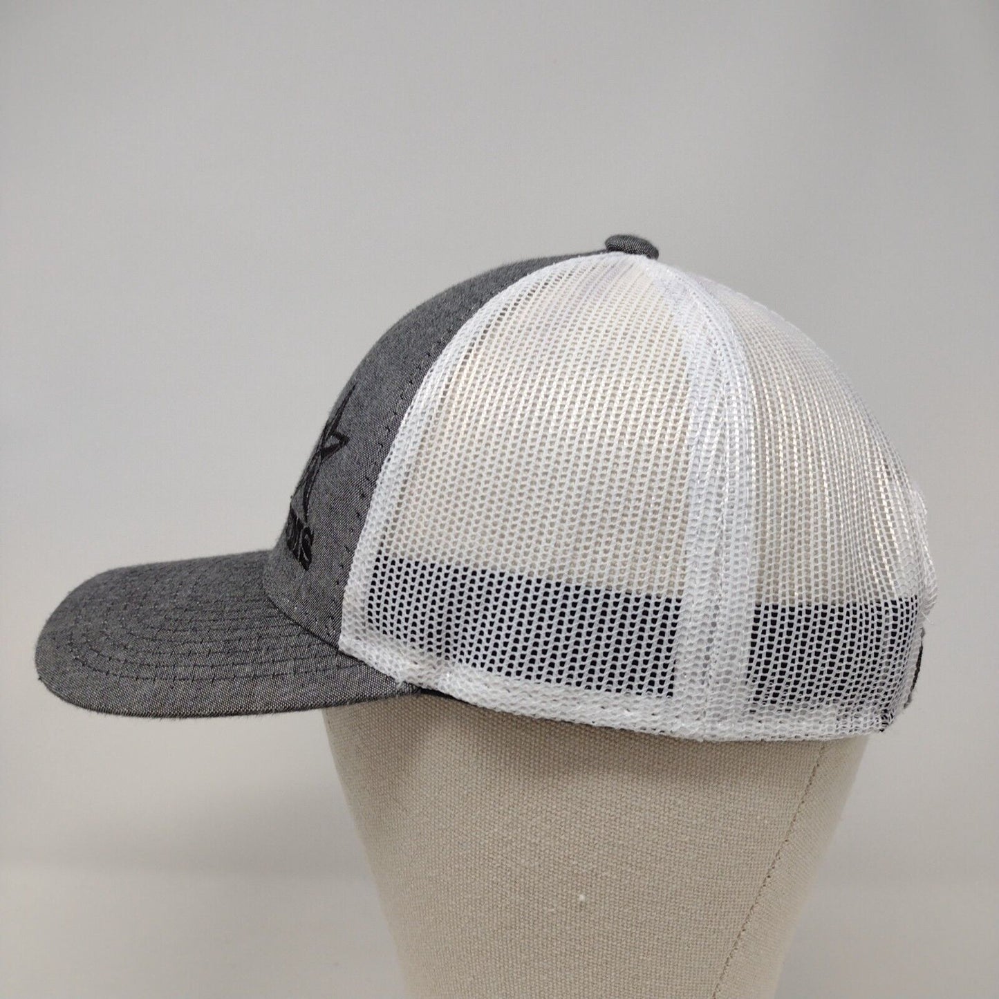 WMS Star Strapback Mesh Back Trucker Hat Gray OSFA Outdoor Cap