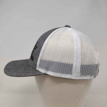 WMS Star Strapback Mesh Back Trucker Hat Gray OSFA Outdoor Cap