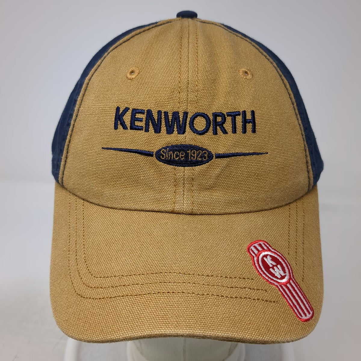 Kenworth Baseball Cap Beige Blue One Size The Worlds Best Logo Strapback Hat