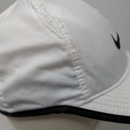 Nike Featherlight Dri Fit Men's Strapback Hat White Black OSFM Embroidered Logo