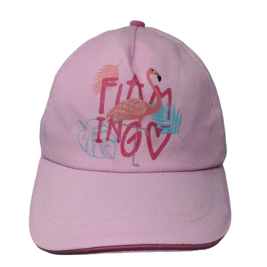 Unbranded Girl's Strapback Hat Pink Size 54 Graphic Flamingo Logo Cotton