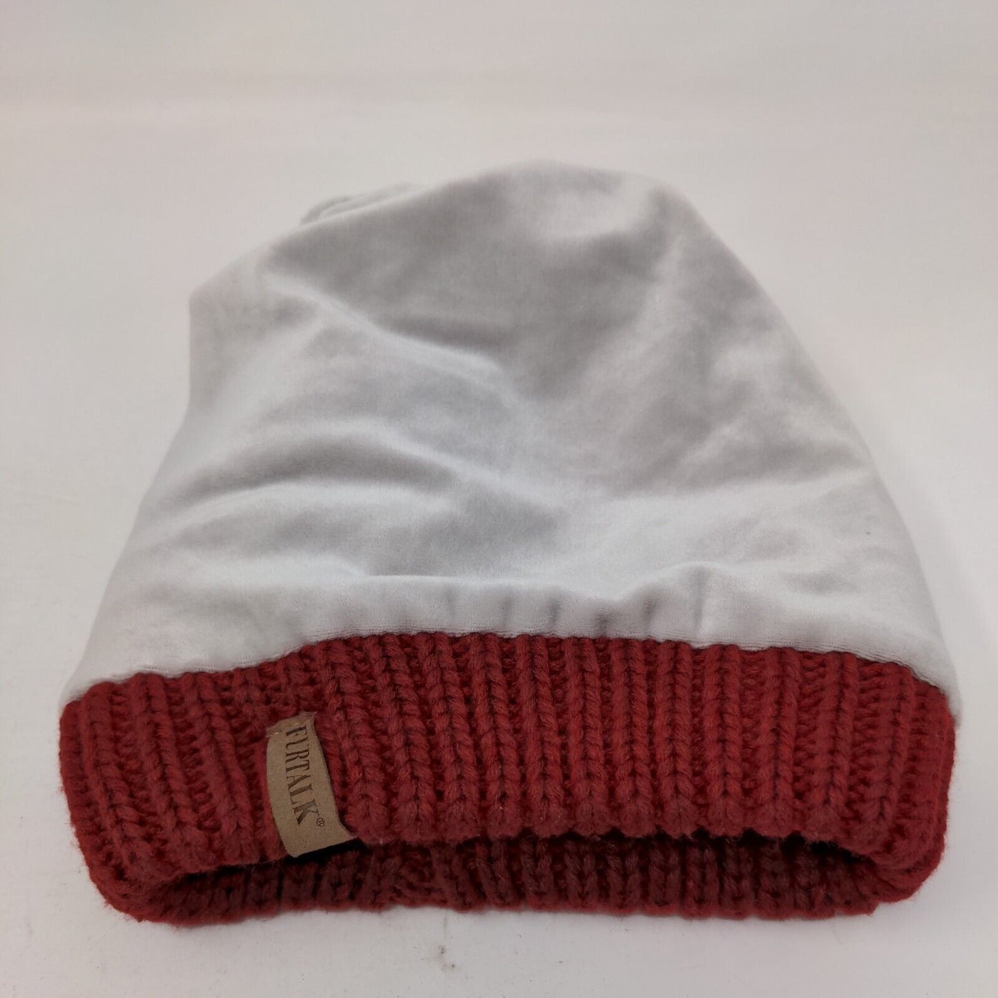 Furtalk Beanie Hat Red One Size Stretch Hand Knitted Blank Polyester Fleece