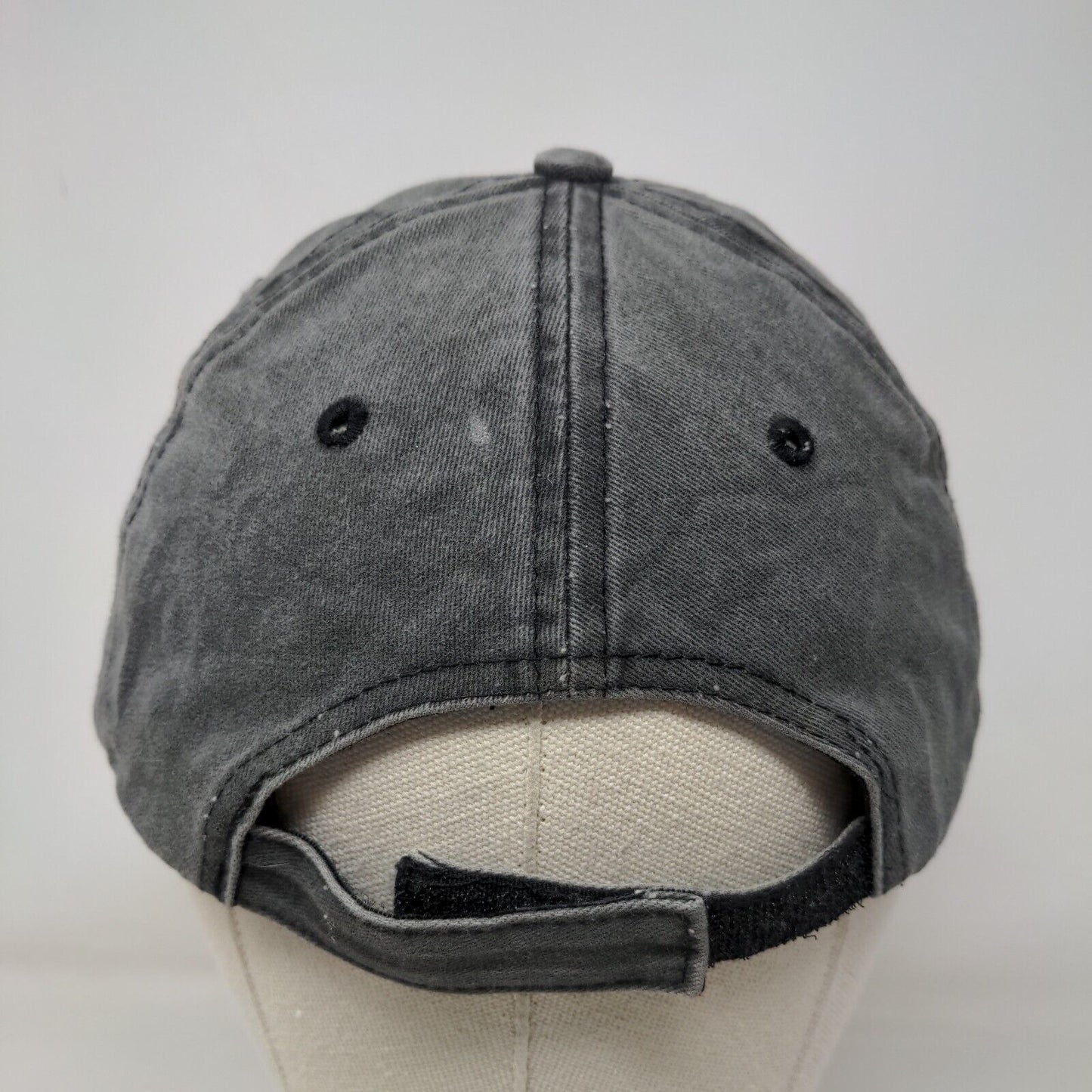 NY New York Strapback Hat Gray One Size Embroidered Adjustable Vented Holes