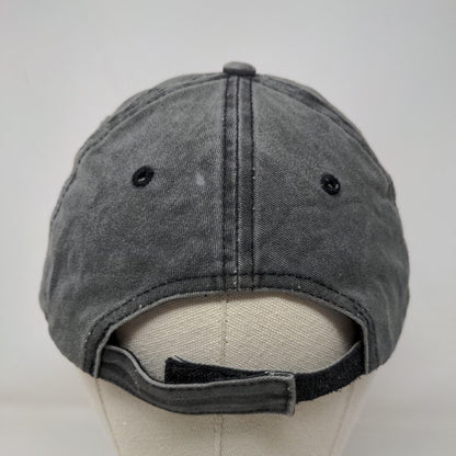 NY New York Strapback Hat Gray One Size Embroidered Adjustable Vented Holes