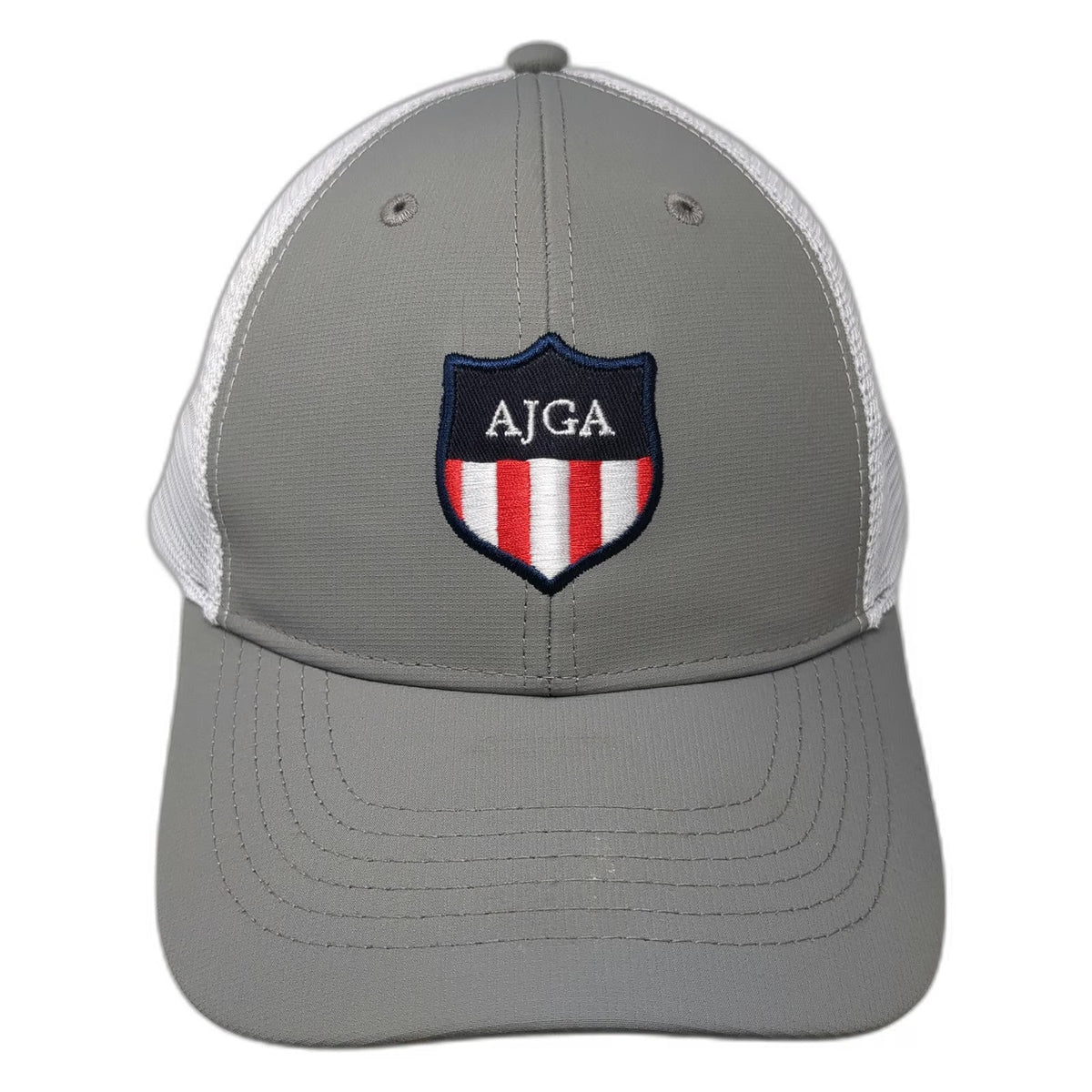 Imperial Trucker Hat Gray One Size AJGA Shield Logo Snapback Golf Mesh Recycled