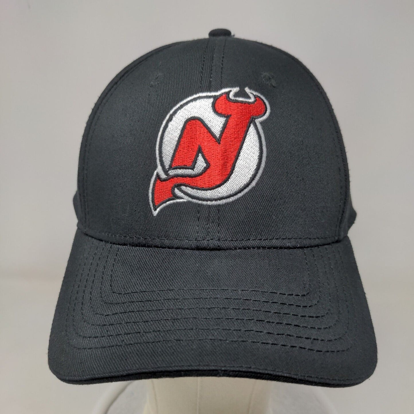 NHL New Jersey Devils Men's Slideback Hat Black Embroidered Logo BMW