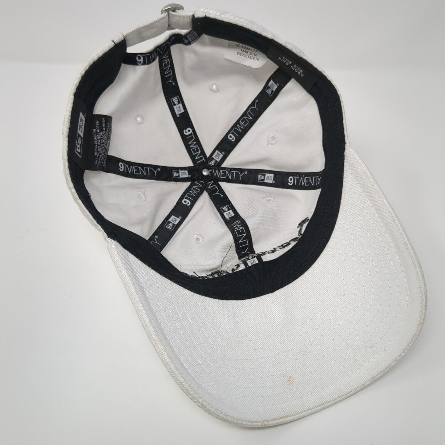 Dedicated Fitness Slideback Hat White OSFM Embroidered New Era 9Twenty