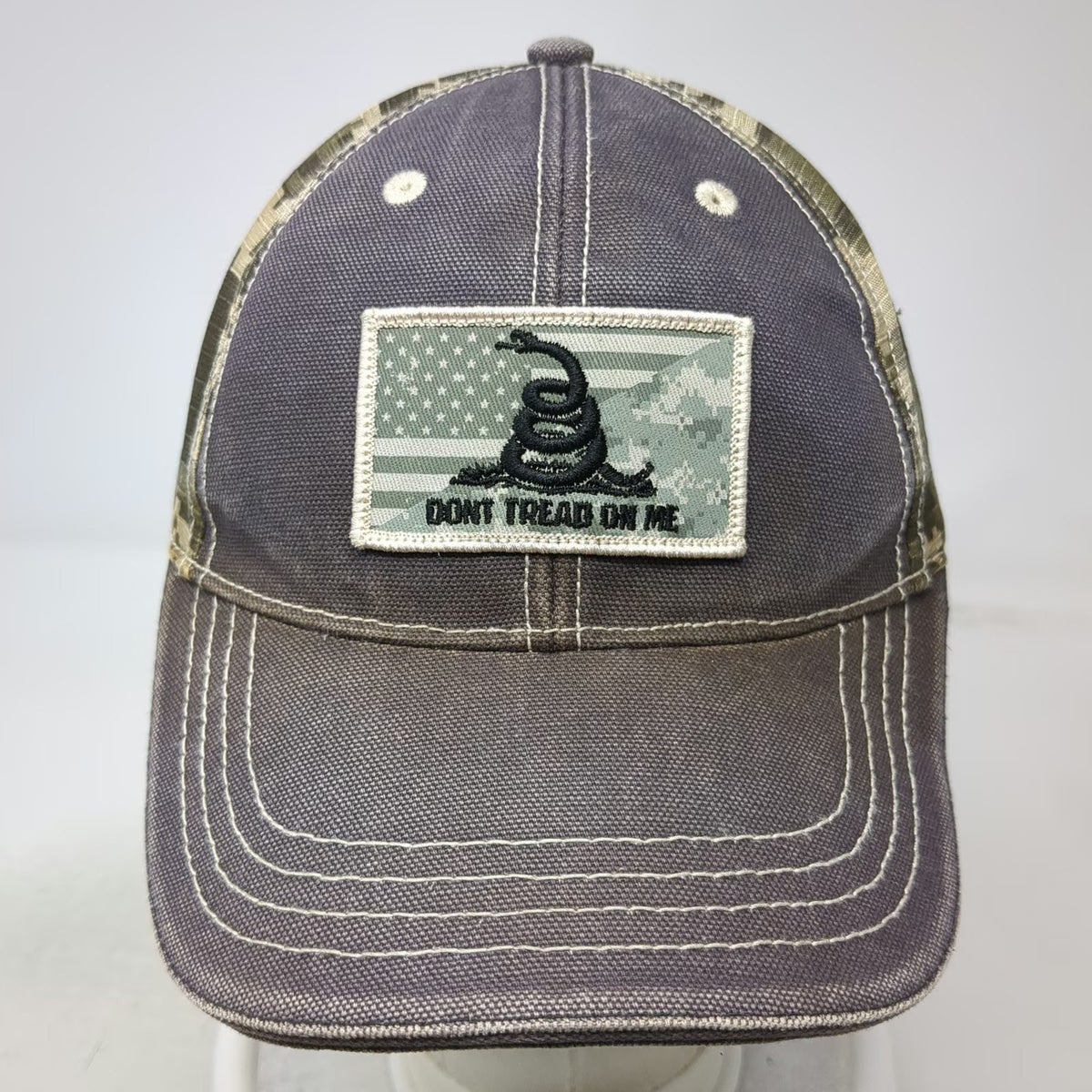 Buck Wear Trucker Hat Gray One Size Gadsden Flag Dont Tread On Me Camo