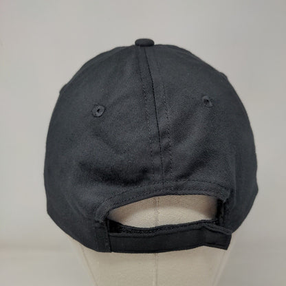 Miter Brands Strapback Hat Black One Size Adjustable 6 Panel Vent Holes