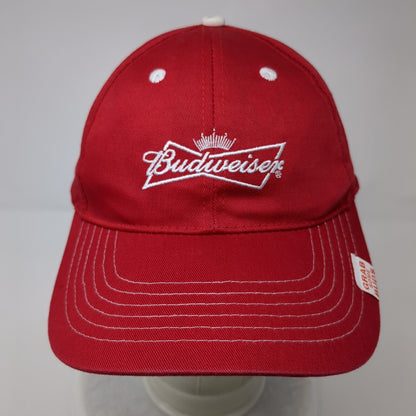 Budweiser Strapback Hat Red OSFA Adjustable Embroidered K-Products