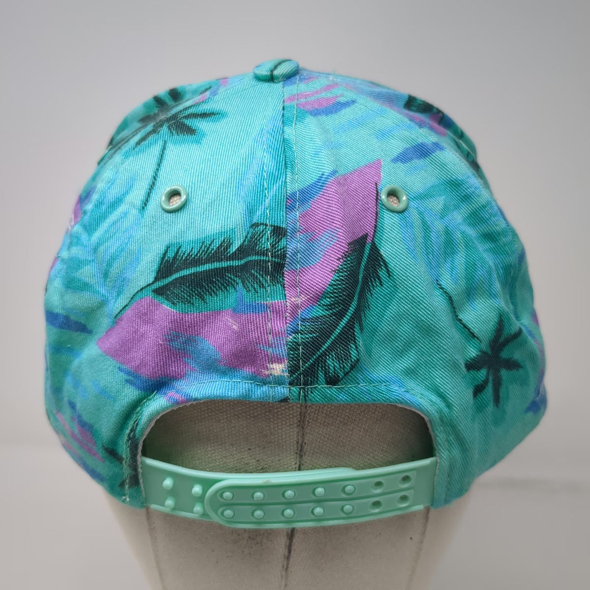 Mohr's 5 Panel Green One Size Rope Snapback Palm Tree Sailboat Purple Pink Hat