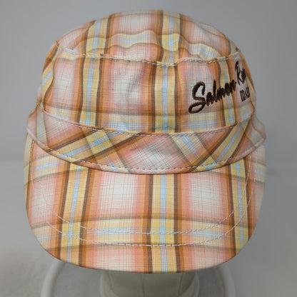 DPI Army Cap Yellow Orange Blue White OSFM Salmon River Idaho Plaid Cotton Hat