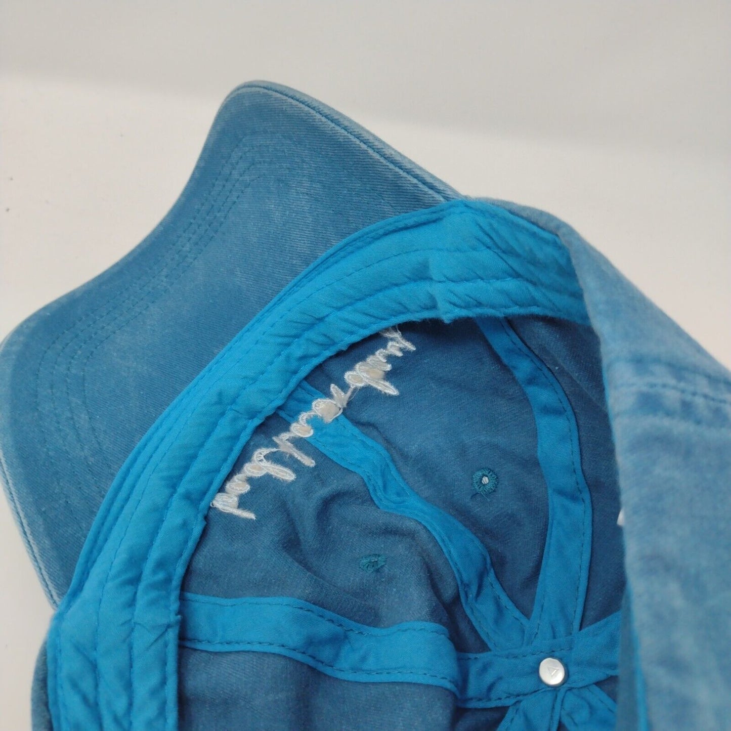 Bad Hair Day Slideback Hat Blue OSFA Adjustable Embroidered Vented Holes Cotton