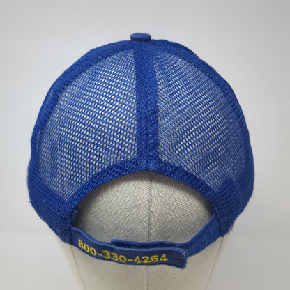 T-L Irrigation Systems Strapback Trucker Hat Blue One Size Adjustable Mesh Back