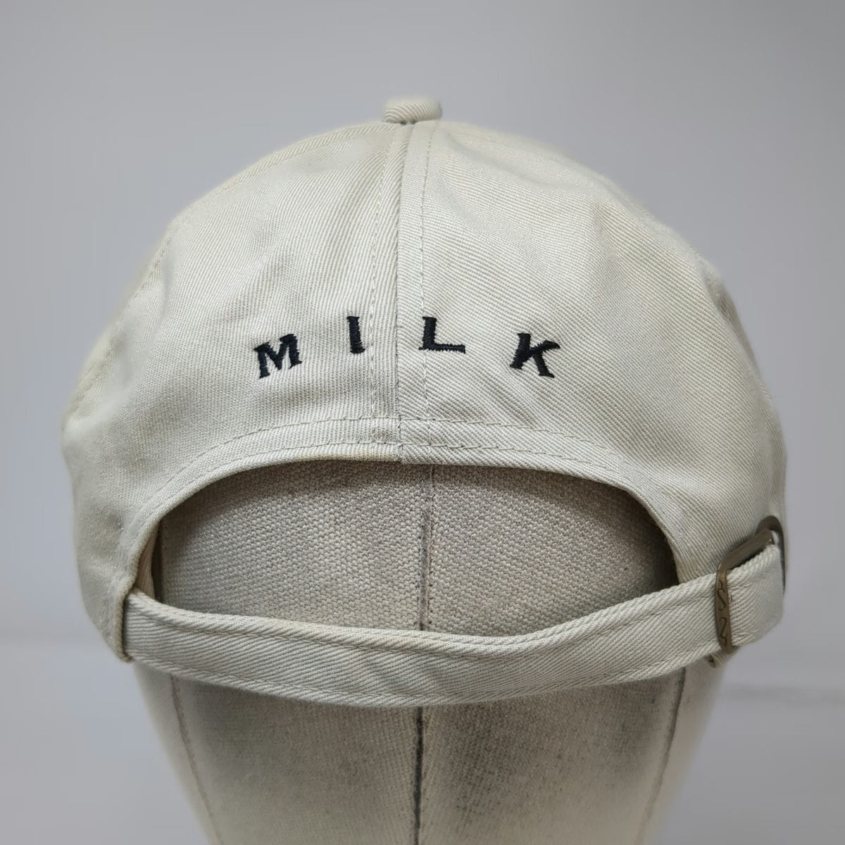 K-Products Sammy 2000 Milk Bottle Baseball Cap Beige OS Hat Made USA Vintage
