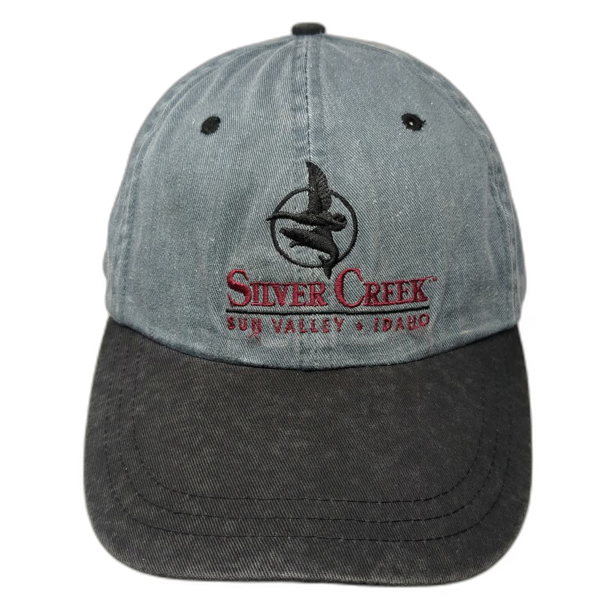 Silver Creek Baseball Cap Blue Black One Size Strapback Sun Valley Idaho Hat