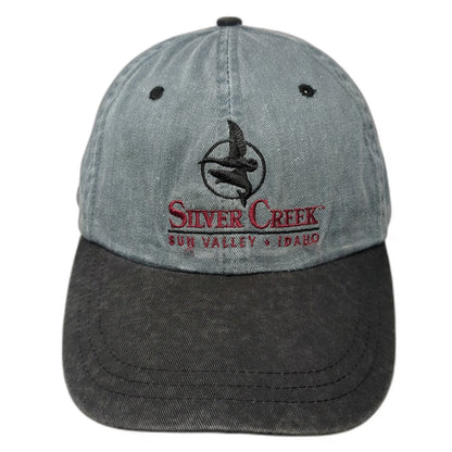 Silver Creek Baseball Cap Blue Black One Size Strapback Sun Valley Idaho Hat