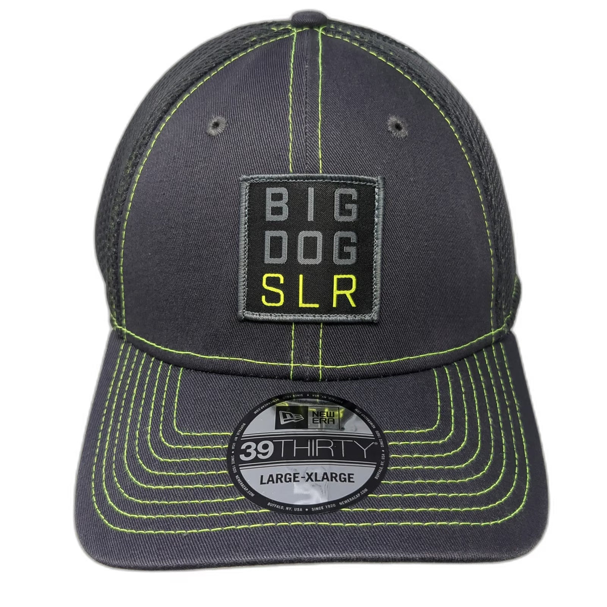 New Era Baseball Cap Gray XL Big Dog SLR Mesh Back Stretch Fit Stitching Hat