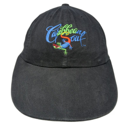 Caribbean Soul Baseball Cap Black One Size Lizard Gecko Graphic Embroidery Hat