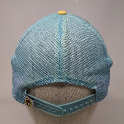 Buc-Ees Snapback Trucker Hat Blue One Size Adjustable Mesh Back 6 Panel
