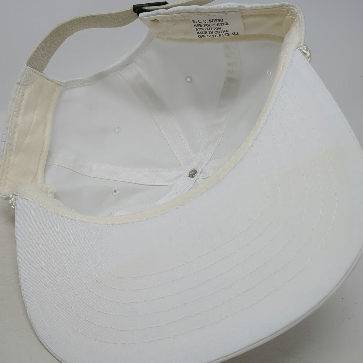 Unisource Logo 5 Panel White Red Black One Size Rope Strapback Hat Poly Cotton