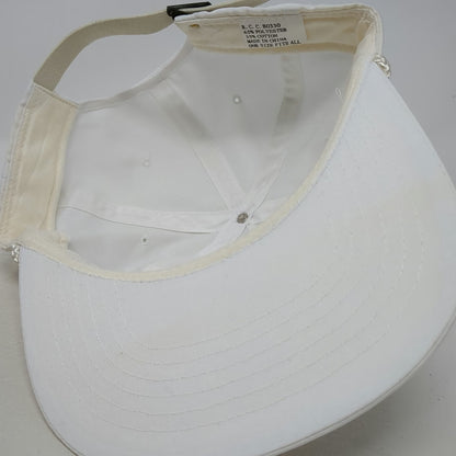 Unisource Logo 5 Panel White Red Black One Size Rope Strapback Hat Poly Cotton