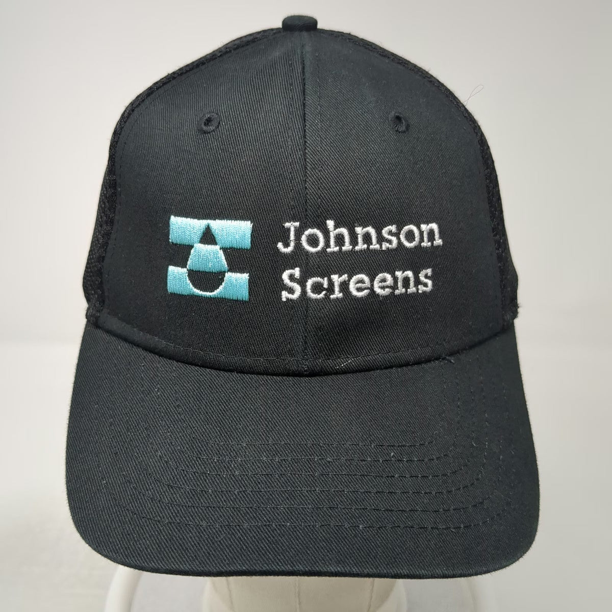 Sportsman Johnson Screens Baseball Cap Black One Size Mesh Back Strapback Hat