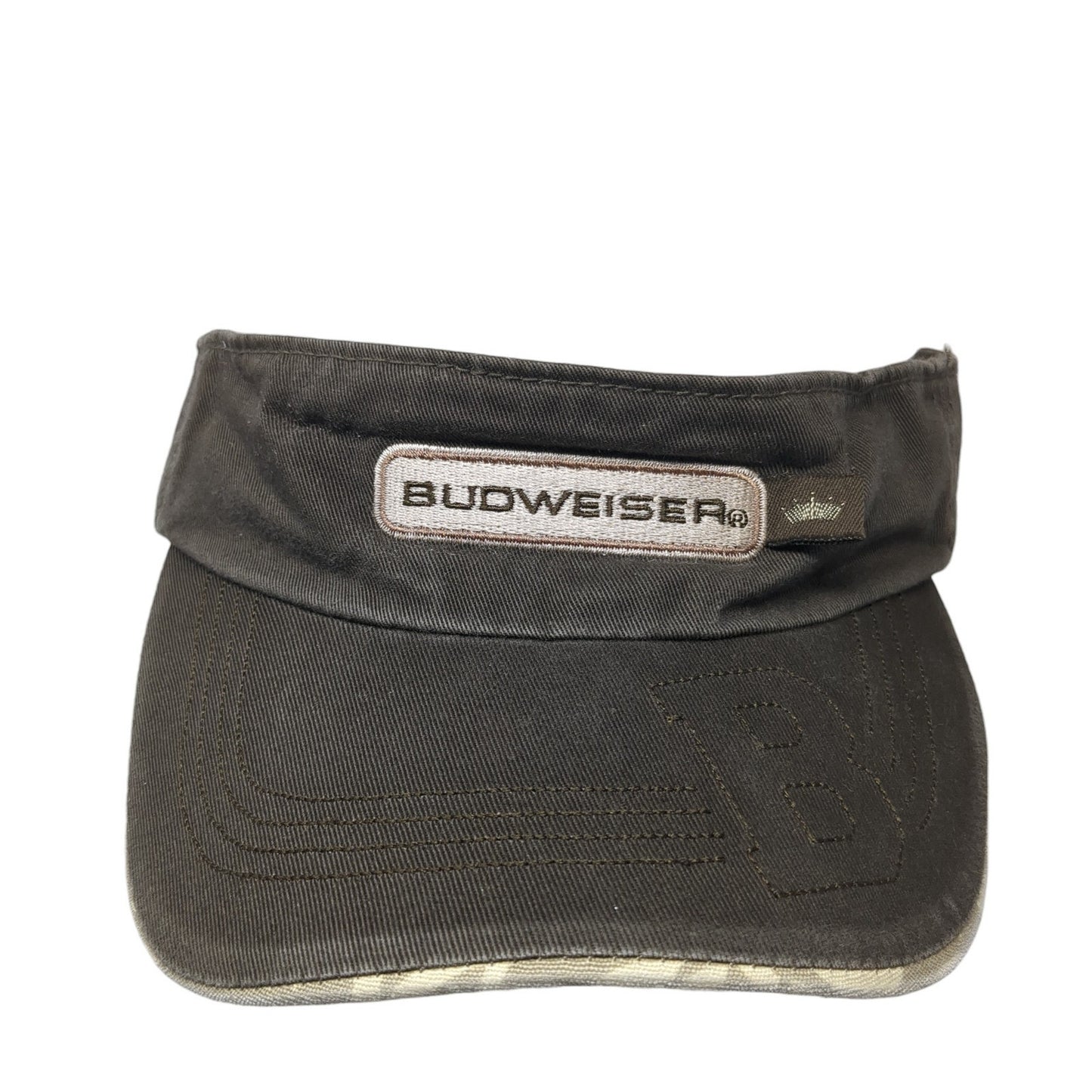Budweiser Sun Visor Hat Brown One Size Adjustable Strap Lightweight Embroidered