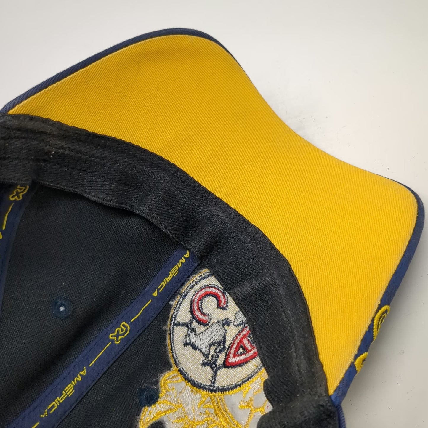 RX Club America Soccer Baseball Cap Blue Yellow M Fitted Stretch FMF Football