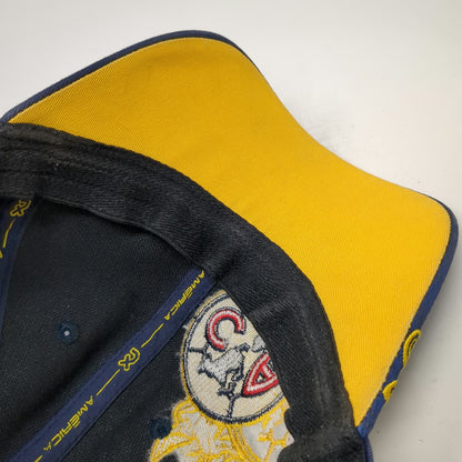 RX Club America Soccer Baseball Cap Blue Yellow M Fitted Stretch FMF Football