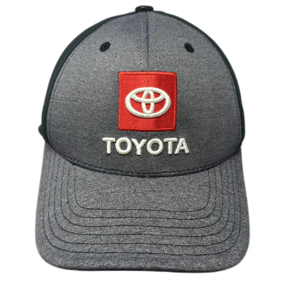 Toyota Baseball Cap Gray One Size Fitted Racing Logo Heathered Curved Brim Hat