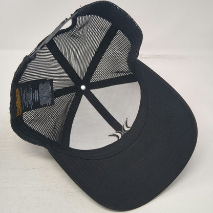 Hurley Trucker Hat Black One Size Mesh Back Snapback Tonal Logo Structured