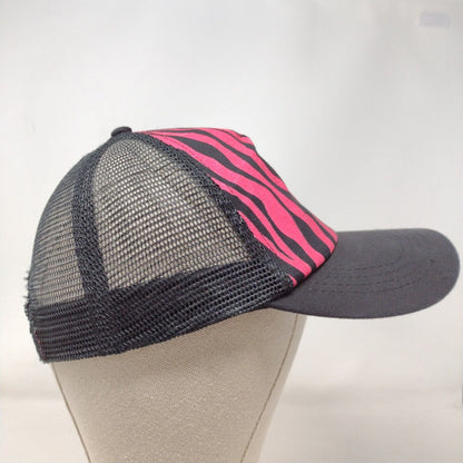 Zebra Stripes Snapback Mesh Back Trucker Hat Multi One Size Animal Print