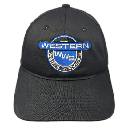 Richardson Baseball Cap Black Blue White L Western Waste Services Strapback Hat