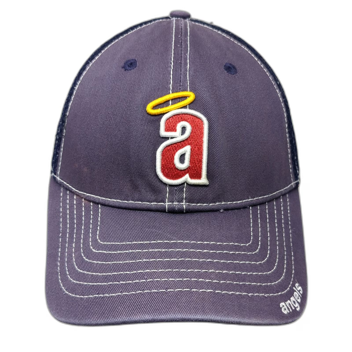 Los Angeles Angels MLB New Era Baseball Cap Blue M Mesh Cooperstown Logo Hat